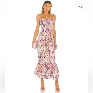 V. Chapman Pink Floral Midi Dress